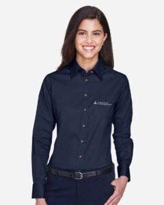 Women’s Long Sleeve Twill Dress Shirt with Stain-Release