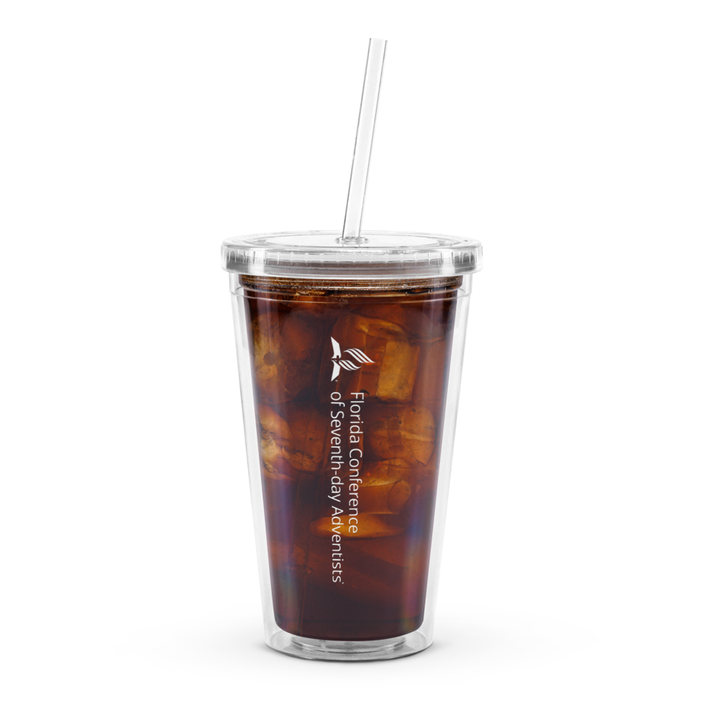 Clear plastic tumbler